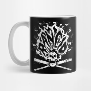 Skull Head Fire Of Rock Punk White Mug